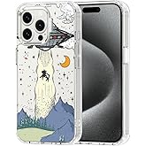 MOSNOVO Case for iPhone 15 Pro Max, [Buffertech 6.6ft Military-Grade Drop Protection] [Anti Peel Off Tech] Clear TPU Bumper Phone Case Cover Design - UFO
