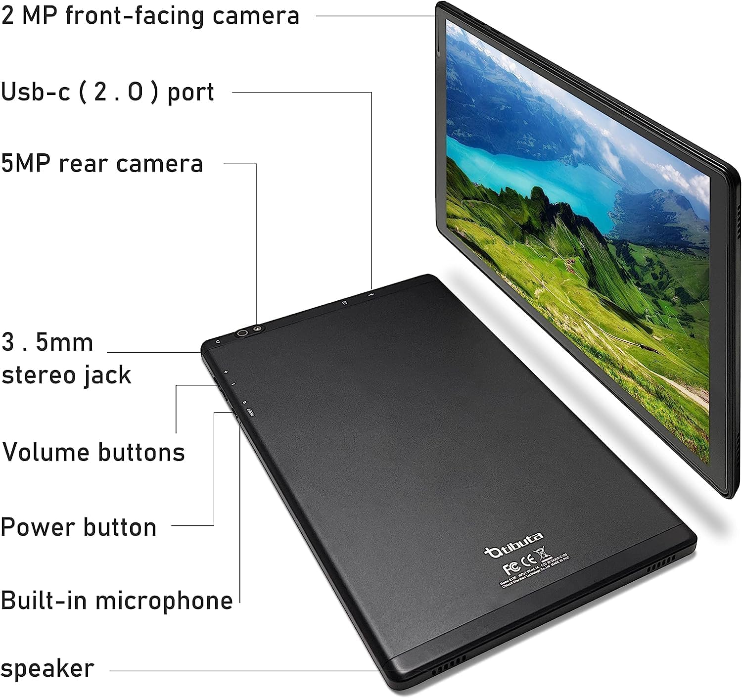 Tibuta Tablet, 10 inch Android 13 Tablet with Case, 4GB RAM 32GB ROM & Quad Core Processor, 5.0MP Front+8.0MP Rear Camera, 6000mah Bluetooth IPS Tablets
