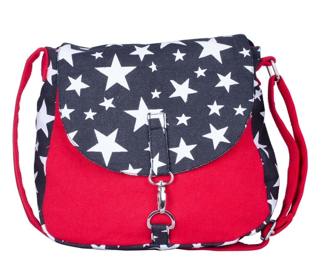 vivinkaa star red canvas sling bag for women