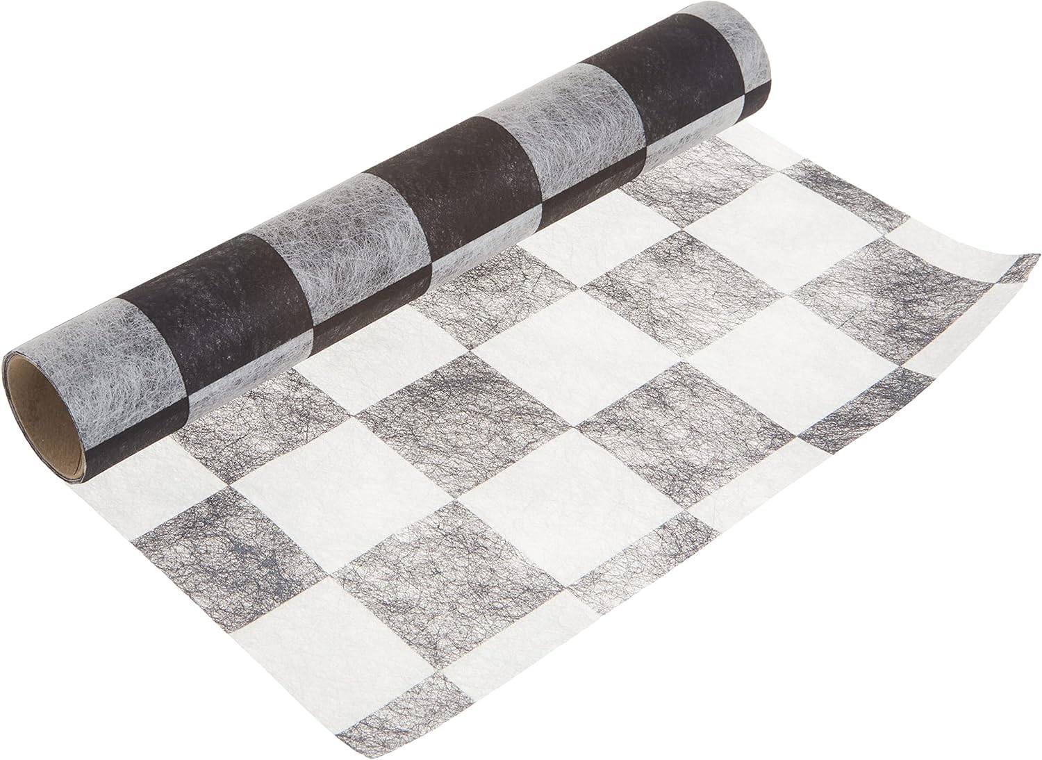 Talking Tables Truly Alice in Wonderland Check Fabric Table Runner for a Tea Party or Birthday, Monochrome (200 x 30cm), Black and White