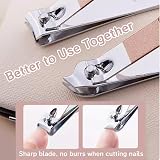 Acehome 7 in 1 Nail Clipper Manicure Set Pink Leather Case Stainless Steel view 6