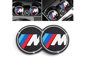 XIGRALUCK Car Cup Holder Coaster Compatible with BMW M 1 3 5 7 Series 320li 316i X1 X3 X4 X5 X6 Anti-Slip Crystal Interior Accessories Diamond Water Drinks Coaster 2.76 Inch 2pcs Black