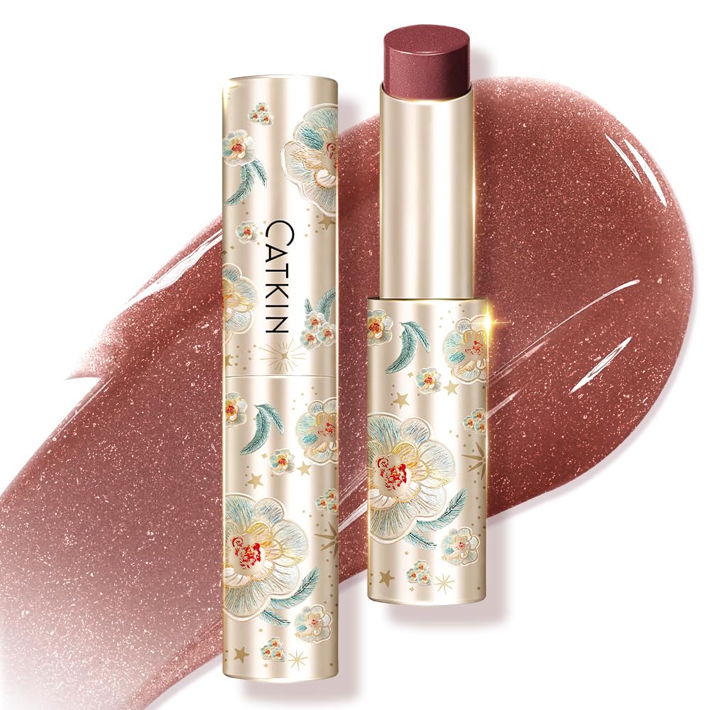 CATKIN Glossy Tinted Lip Balm, Hydrating Natural Lip Repair Melting Balm, Sheer Colour Plumping Lip Gloss, Butter Formula for Dry Cracked Lips, 3.4g