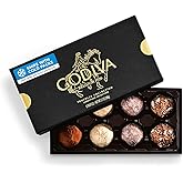 Godiva Signature Belgian Chocolate Truffles Gift Box, Gourmet, 8 Pc | Belgian dark &amp; milk chocolate, Ganache-filled truffles, Kosher, Black gold-accent box, Great for gifting