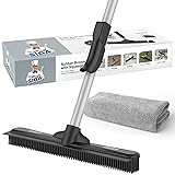 MR.SIGA Pet Hair Removal Rubber Broom with Built in