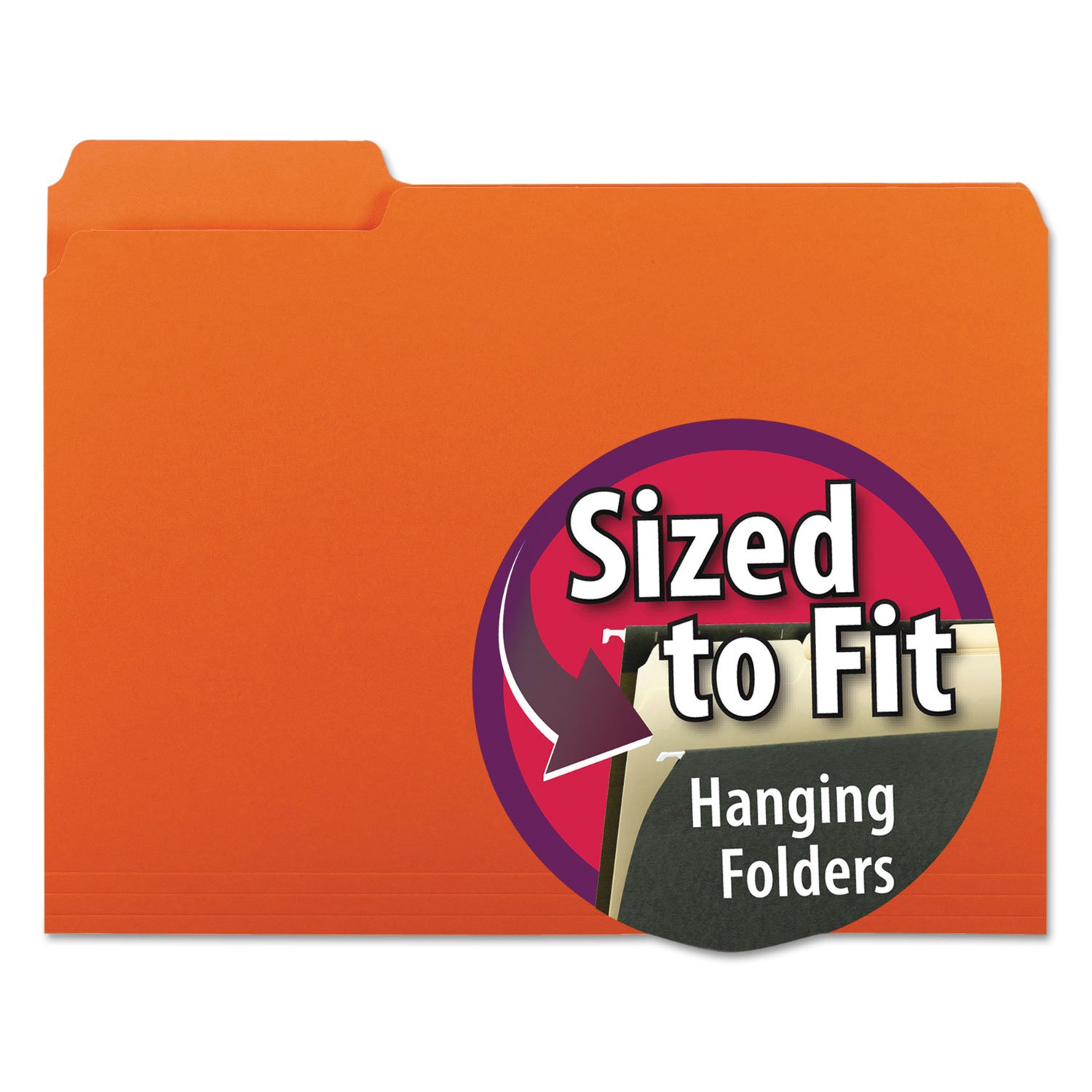Smead Interior File Folder, 1/3-Cut Tab, Letter Size, Orange, 100 per Box (10259)