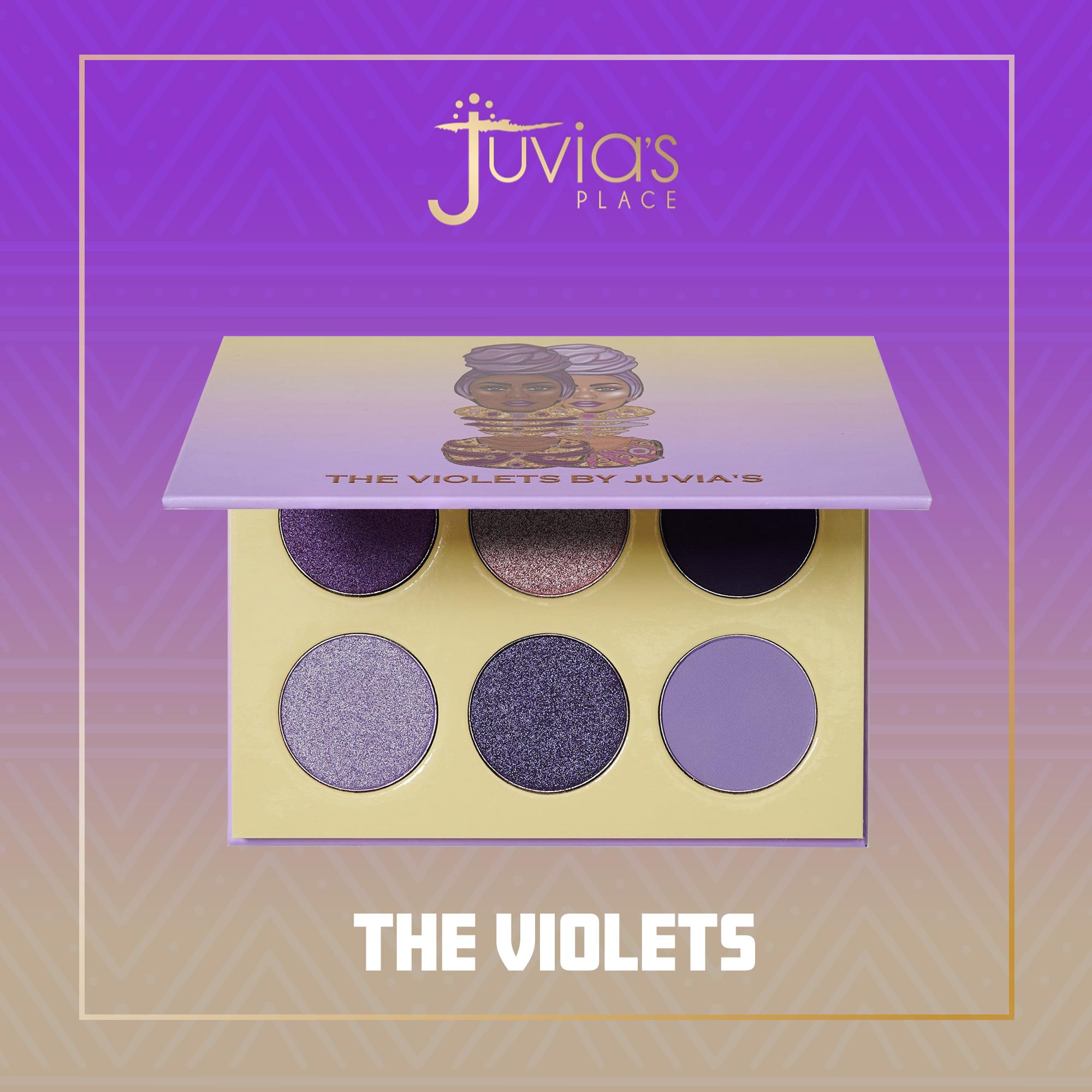 Juvia's Place The Violets Eyeshadow Palette - Professional & Pigmented Eye Makeup, Flawless Finish, Soft & Natural or Complete Glam, Shades of 6