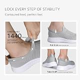 HKR Slip On Trainers Womens Memory Foam Lightweight Grey UK 5 view 5