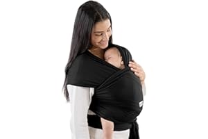 Comfy Cubs Baby Wrap Carrier - Soft & Secure Fit Cotton Blend Baby Carrier Newborn to Toddler - Hands-Free & Lightweight Infant Wrap - Adjustable, One Size Fits All Toddler Sling - Black