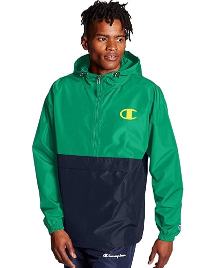 champion packable jacket vertical logo