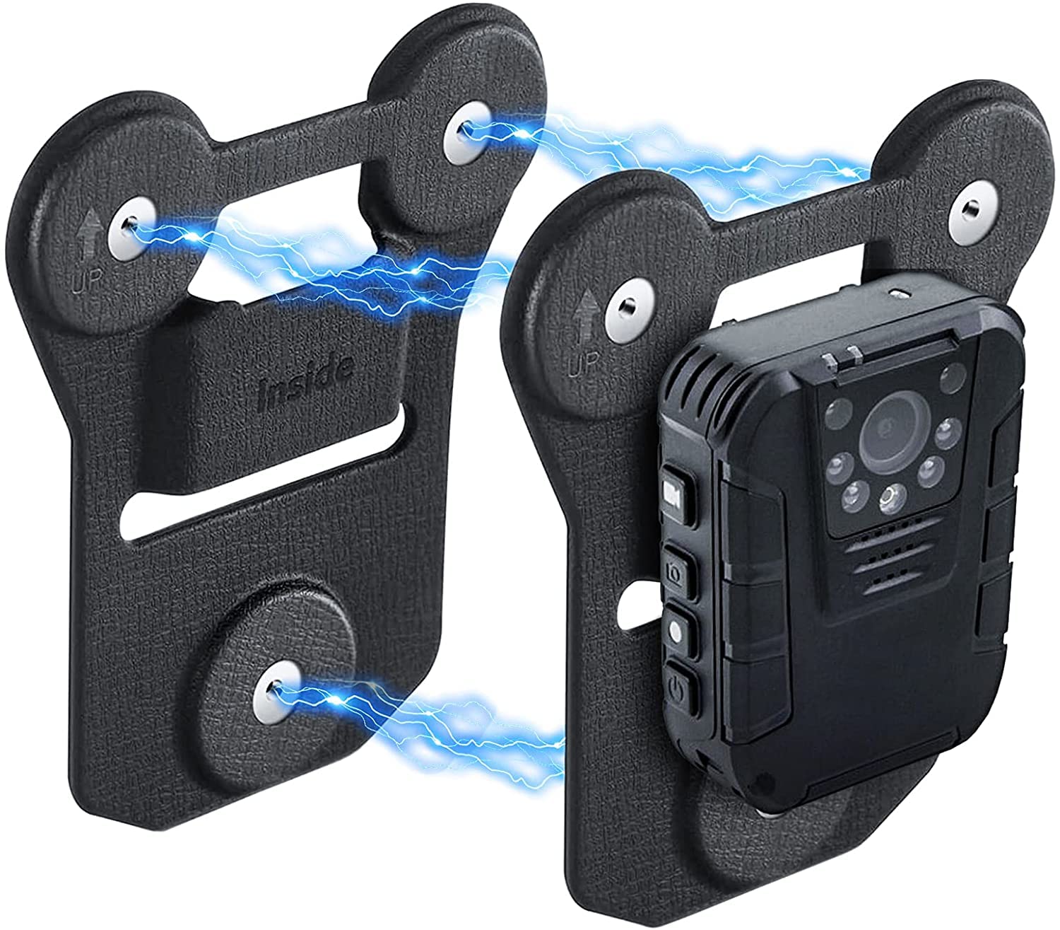 Recall Body Camera Magnetic Mount, Universal Strong Suction Magnet Mount Holder, Stick to Extra Strong Hold for All BodyCam, Walkie Talkie or Radio with Crocodile Clip Attachment
