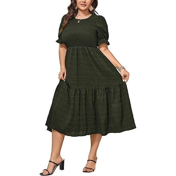Vestido De Talla Grande Para Mujer, Para Invitada De Boda, Cóctel, Fruncido Con Volantes, Manga Corta, Cuello En V, Maxi Vestidos Fluidos, Azul, XL Plus