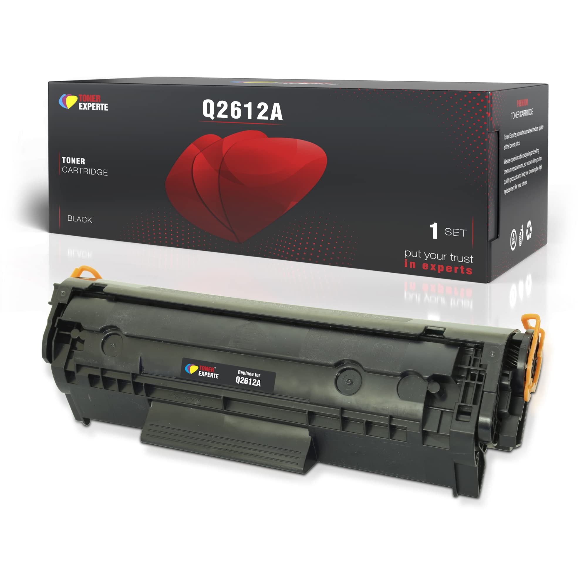 TONER EXPERTE® Compatible with Q2612A 12A Premium Toner Cartridge Replacement for Laserjet 1010 1012 1015 1018 1020 1020+ 1022 1022N 1022NW 3010 3015 3020 3030 3050 3052 3055 M1005 M1319F MFP