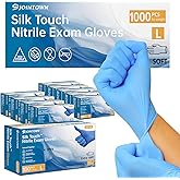 Nitrile Exam Gloves, 3.5-Mil Blue Disposable Latex-Free, Extra Soft Medical Gloves Large Case Of 1000, Powder Free for Medical, Cleaning, Cooking, Esthetician, Food-Safe, L