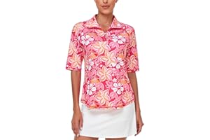 MISYULA STYLE Misyula Womens Golf Shirt Quick Dry Half Sleeve Quarter Zip Polo Workout Tops Tennis Shirts M-3XL