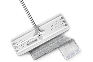 JOYMOOP Flat Mops, Microfiber Mop for Floor Cleaning and Wall Cleaner, 50" Mop Handle with Flexible 13" Flat Head with a Microfiber Mop Pad - White