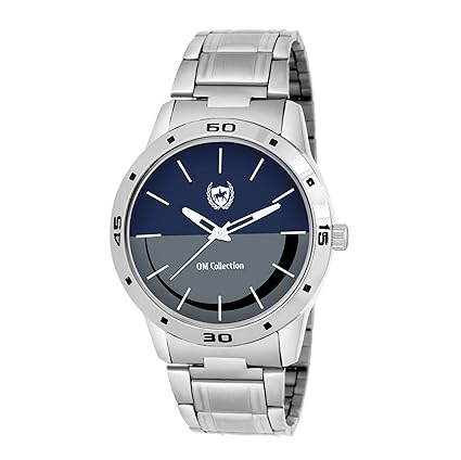OM Collection Analogue Blue-Grey Dial with Stainless Mens Watch-omwt-76