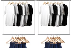 STORAGEIDEAS Hanging Closet Rod, 17-29In Adjustable Width and Up to 37In Height Adjustable Closet Rod Extender, Double Closet Rods Hanging Bar, Space-Saving Tension Hanging Organizer, Chrome, 2 Pack