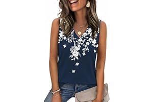 Zeagoo Tank Top for Women 2026 Spring Summer V Neck Loose Fit Sleeveless Tops Beach Vacation Clothes