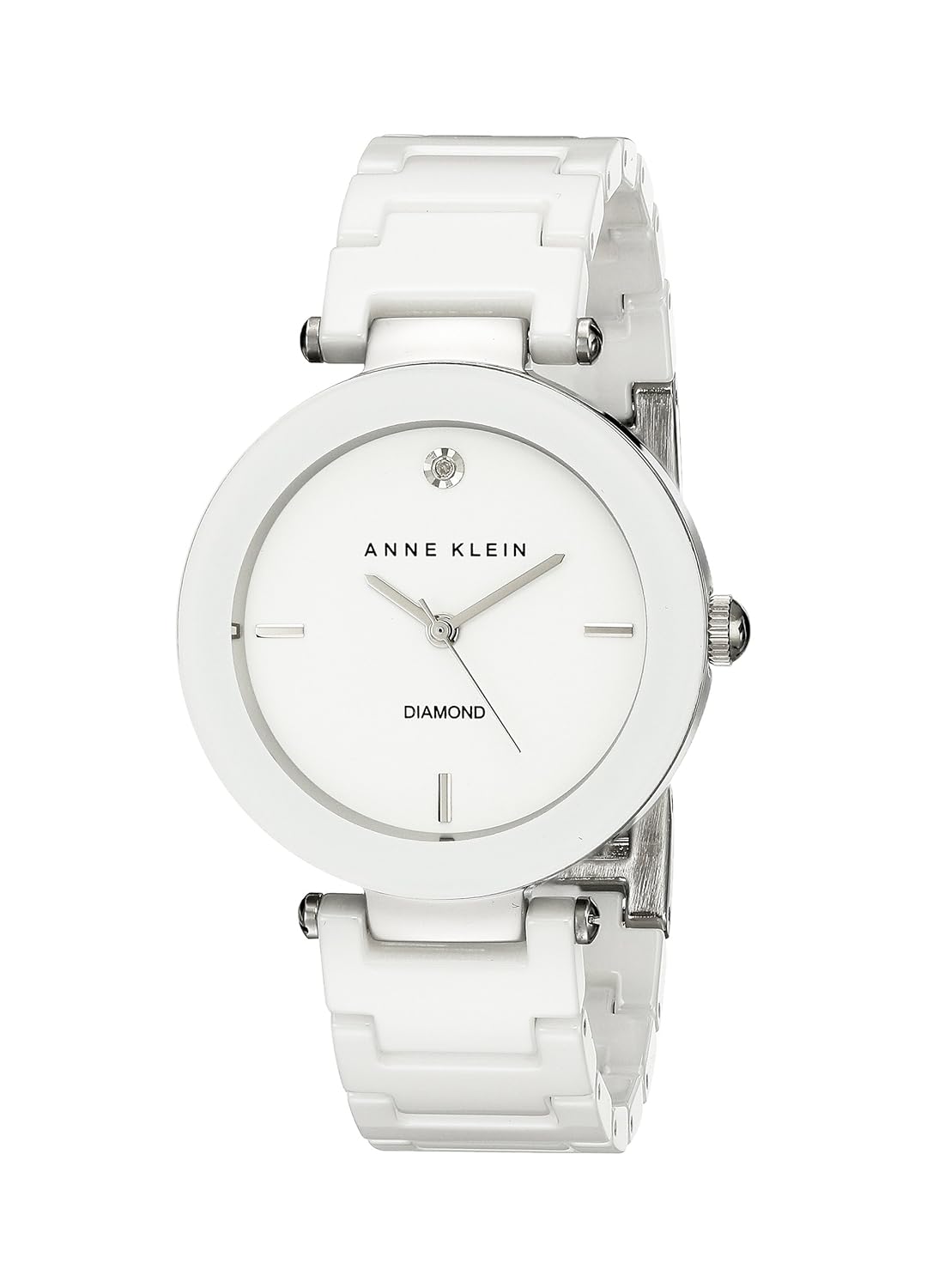 Amazon.com: Anne Klein Women's AK/1019WTWT Diamond-Accented Watch with  Ceramic Bracelet: Anne Klein: Watches