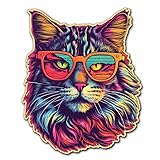 Yoonek Graphics Maine Coon Cat Vinyl Decal Sticker