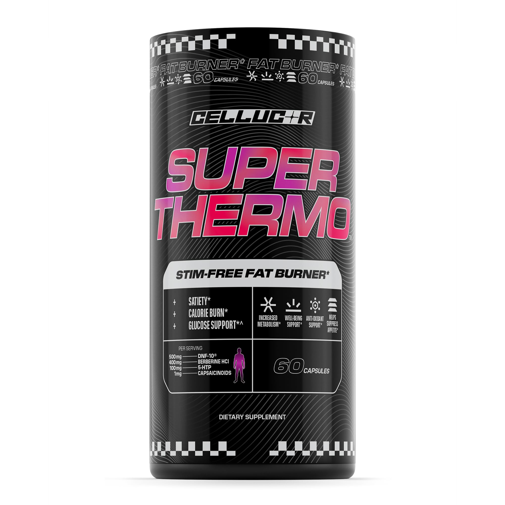 Cellucor Super Thermo™ Stim-Free Fat Burner | Thermogenic, Appetite, and Glucose Support | 60 Capsules
