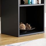 Vida Designs Oxford 3 Tier Cube Bookcase Black Wood Shelves 80cmH 32cmW 24cmD view 5
