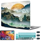 CISSOOK Mountain Case for MacBook Air 13 inch 2020 2021 2019 2018 Release Model A2337 M1 A2179 A1932 with Touch ID, Plastic Sunshine and Mountain Scenery Cover for MacBook Air 13" with Keyboard Cover