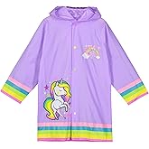 Puddle Play Waterproof Rain Jacket – Lightweight Hooded Slicker for Toddlers and Little Kids – Frog & Unicorn Designs