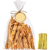 Cellophane Bags, 7" x14" Clear Cellophane Treat Bag With Twist Ties, Cello Bags 100 PCS