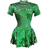 Women's Sexy Nightclub Bodycon Mini Dress Rhinestones Shining Sequins Dance Dress for Club Prom Party