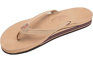Rainbow Sandals Women's Double Layer, Narrow Strap, Leather Sandals w/Arch