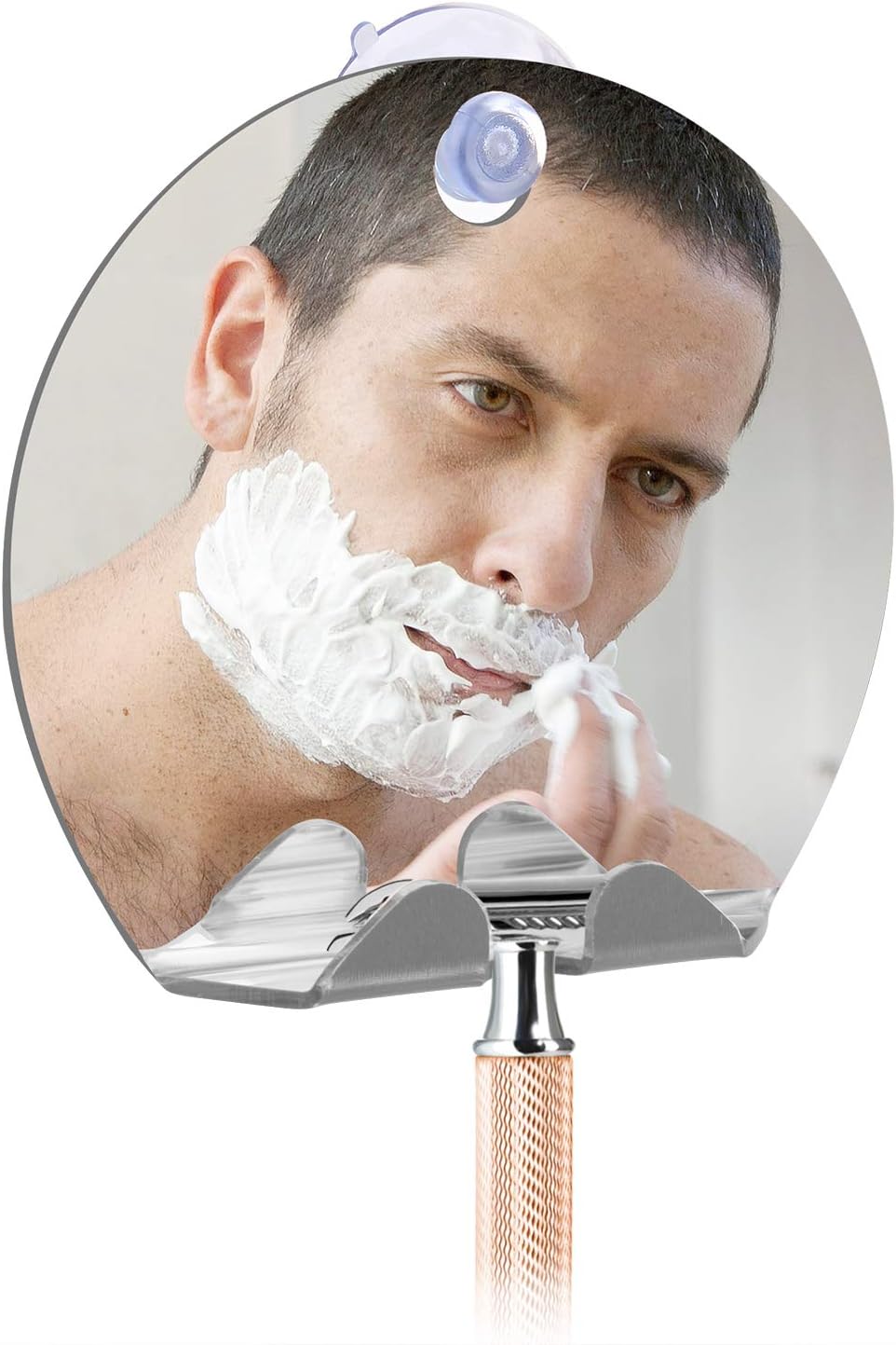 Goldenlight Mirror Shower Mirror AntiFog Shower Mirror with Razor Hook, Shatterproof Shower Mirrors for Shaving Fogless (Round): Kitchen & Dining