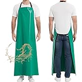 FunChaos Thicker Rubber Apron, Extra Long Adjustable Apron, Heavy Duty Oil&Chemical Resistant Waterproof Work Aprons