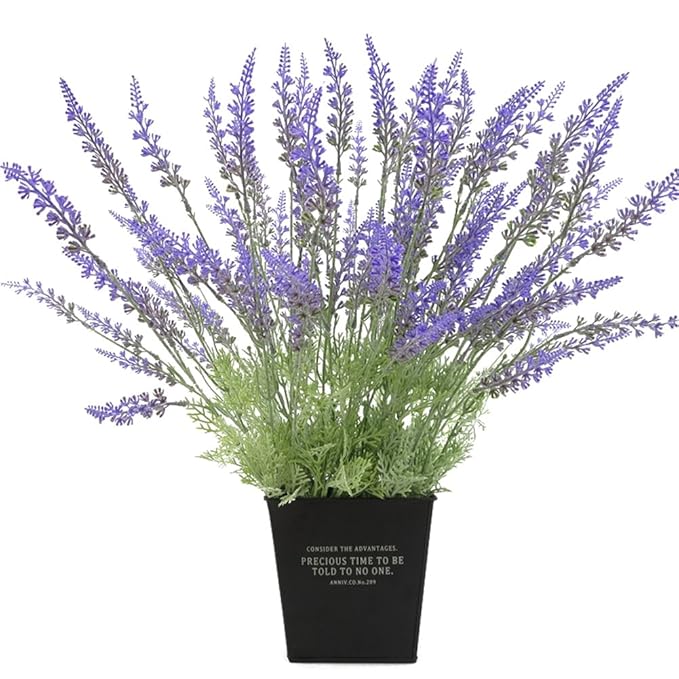 1 Blumenstrauß aus 15 künstlichen Lavendel-Blumen von PU Ran als Dekoration für Hochzeit oder das Heim