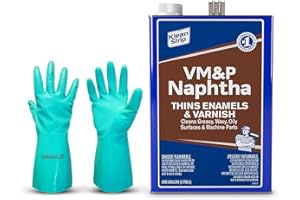 Klean-Strip VM&P Naphtha Thins Enamels & Varnish Cleans Greasy, Waxy, Oily Surfaces & Machine Parts Faster Drying Now comes with chemical resistant gloves by Centaurus AZ, 1Gal (3.785L)