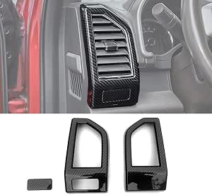 ABS Carbon Fiber Console Trim For 2015-2020 Ford F150 – 5-Piece Interior Upgrade Kit