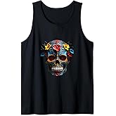 Sugar Skull I Floral Mexican Tradition I Dia De Los Muertos Tank Top