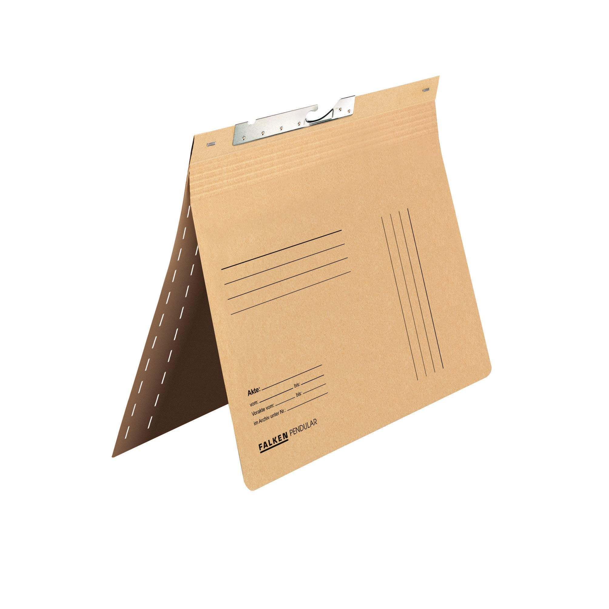 Exacompta - Ref 15033620000F - FALKEN - Pendular Pendel Top-Down Flat Files with Index Slots - A4 (210 x 297mm) in Size, 320gsm Recycled Manilla - Buff (Pack of 50)