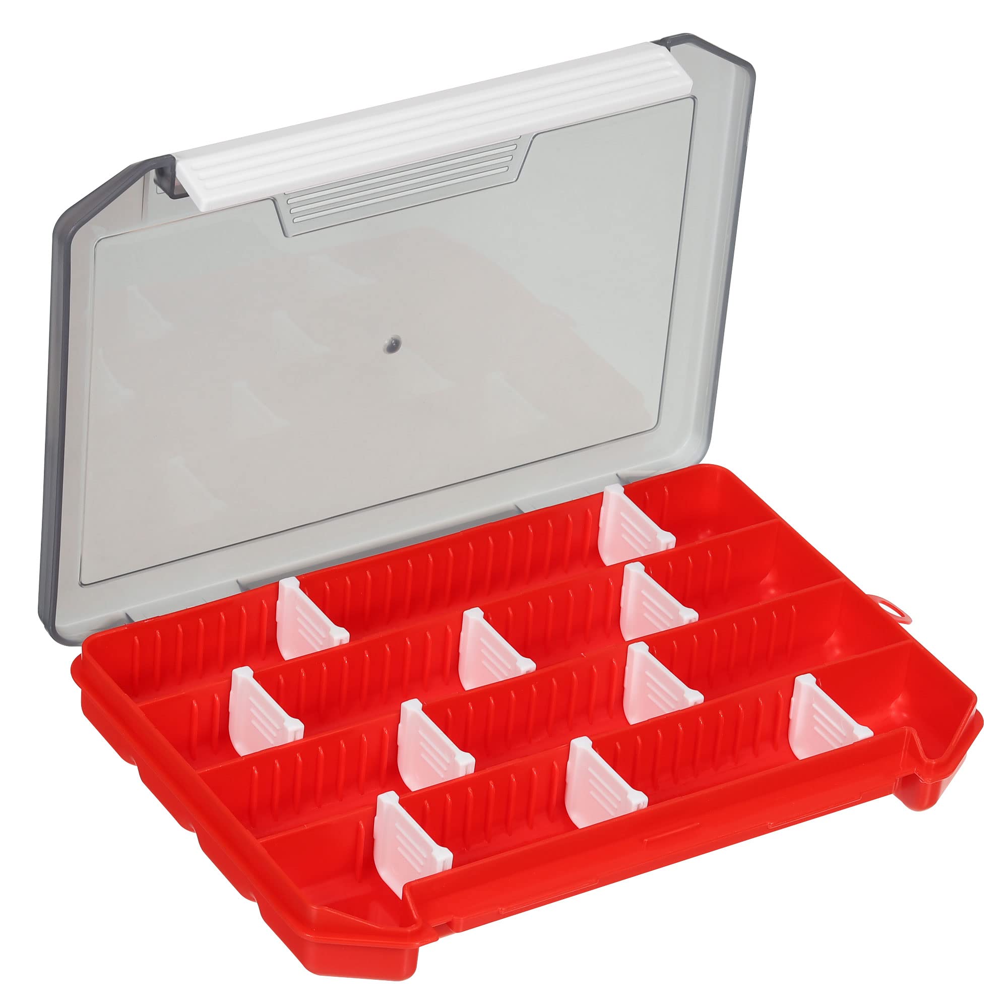 PATIKIL Waterproof Fishing Lure Box, Plastic Fish Tackle Accessory Storage Organizer Container, Red