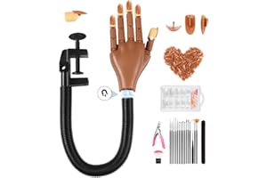 Adonafy Practice Hand for Acrylic Nails: Detachable Magnetic Practice Hand for DIY Nail Art - Realistic Flexible Fake Hand Manicure Training Finger at Home for Beginners