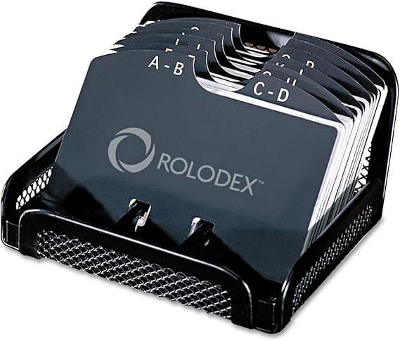Rolodex Card File, MESH Open Business Card File 125-Cards 2-1/4" x 4 ...