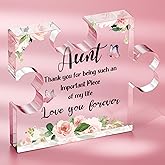 SOUHONEY Aunt Birthday Gifts from Niece Nephew, Acrylic Puzzle Plaque Sign Desk Decor Auntie Gift Ideas, Desk Decor Gifts for Aunt, Best Aunt Ever Gifts for Mothers Day Birthday Christmas
