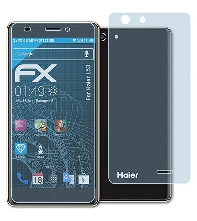 atFolix Schutzfolie kompatibel mit Haier L53 Folie, ultraklare FX Displayschutzfolie (3er Set)