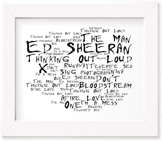 Ed Sheeran Poster Print X Testo Regalo Firmato Poster D Arte Amazon It Casa E Cucina