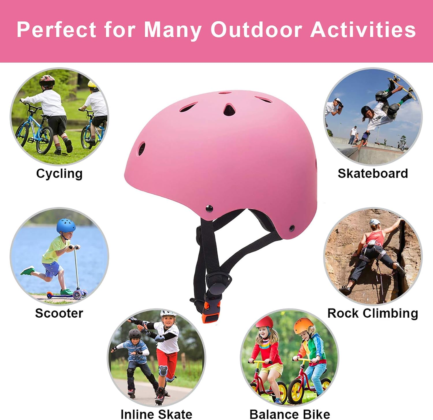 Glaf Kids Bike Helmet Toddler Helmet Children Multi-Sport Helmet CPSC Certified Impact Resistance Ventilation Adjustable Helmet Skateboard Cycling Helmet : Sports & Outdoors