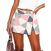 LOMON Mini Skirts for Women with Shorts Underneath Stretchy Bodycon Side Slit Sexy Y2K Club Date Night Going Out Outfits
