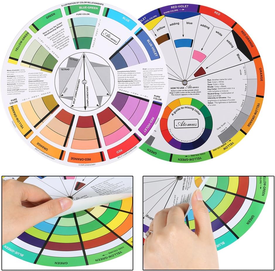 Colour Guide Wheel, Tattoo Paint Artist Color Mixing Color Wheel Guide ...