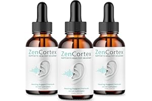 PURVIA (3 Pack) Zencortex For Tinnitus Relief - Official Formula - Zencortex Drops for Ears, Zen Cortex 24 Tinnitus Drops Liquid Supplement Reviews, Zen Cortex Hearing Support Formula, Zencortex Oral (4oz)