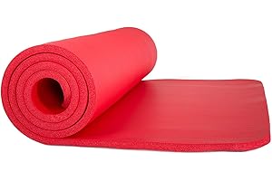 Foam Sleep Pad - 0.50in Thick Non-Slip, Lightweight, Waterproof Camping Mat with Carry Handle for Cots, Hiking or Sleepovers by Wakeman Outdoors (Red)